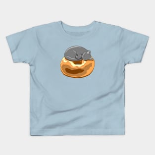 Bagel Cat - Grey Kids T-Shirt